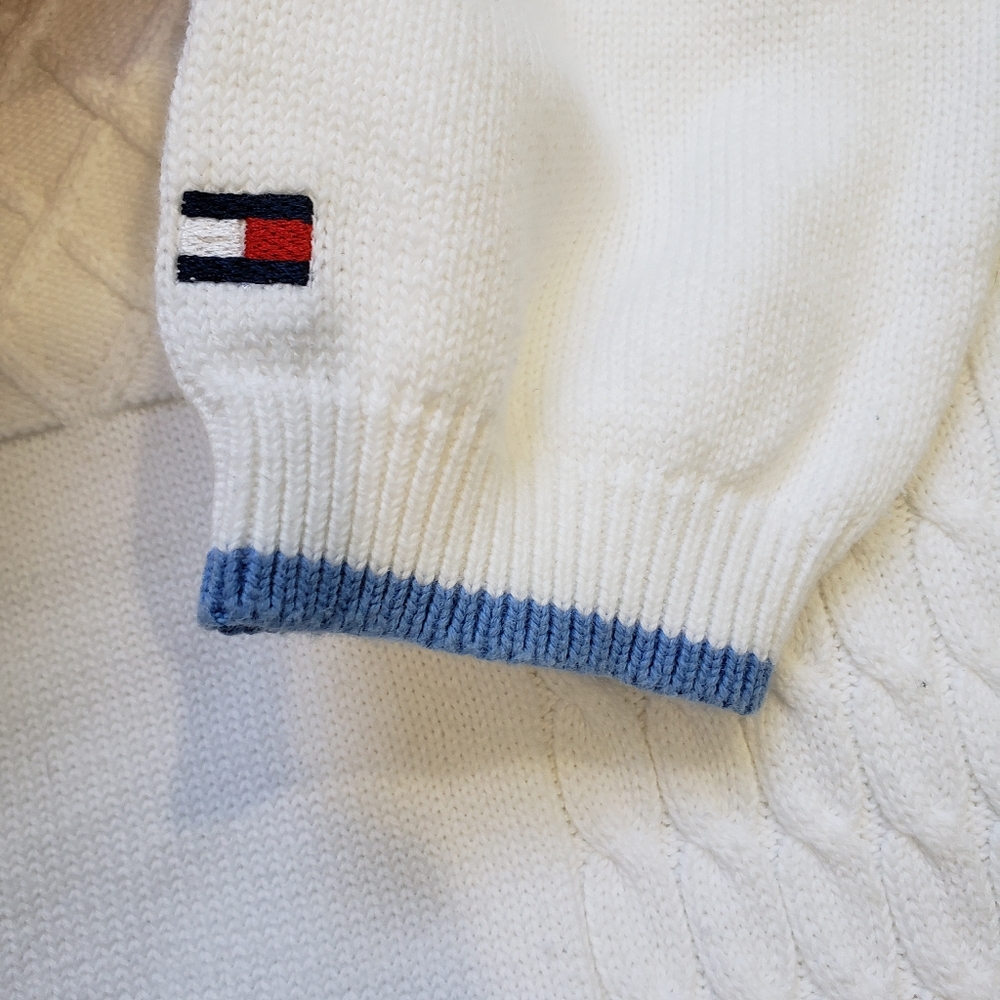 Vintage Tommy Hilfiger Golf Cotton Knit Cable Long Sleeve Sweater Size M - Picture 7 of 10